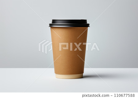 Generative AI A cardboard coffee cup 110677588