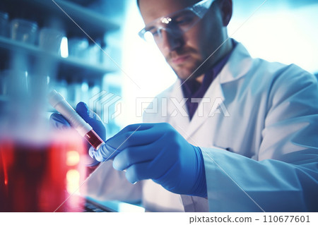 Generative AI A doctor does a blood test 110677601