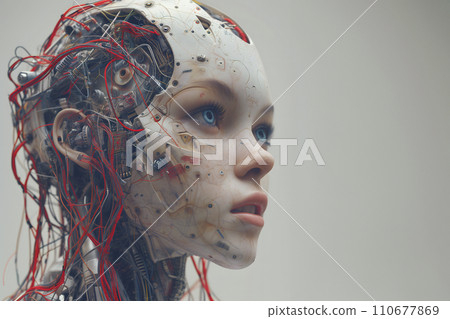 Cyborg beautiful girl (AI generated image) 110677869