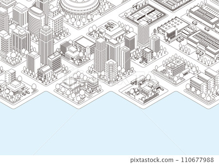 城市景觀的三維視圖。 110677988
