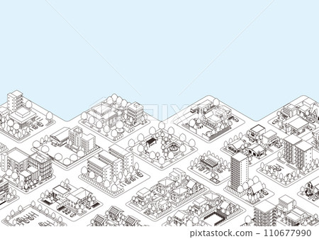 Three-dimensional view of the townscape. Cityscape. 110677990