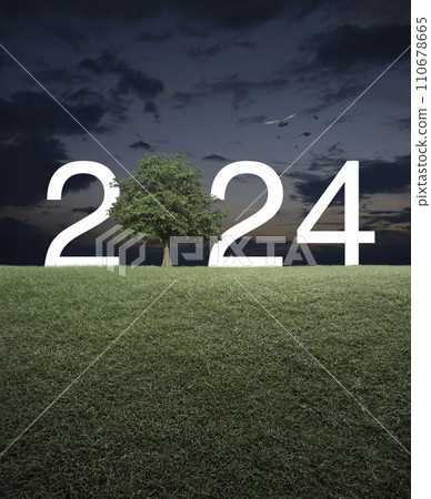 Happy new year 2024 ecological cover concept Happy new year 2024 ecological cover concept 110678665