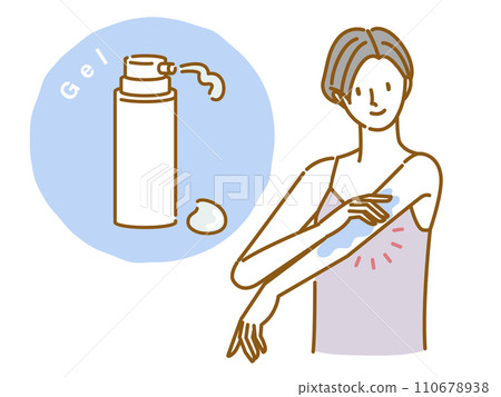 Hormone filling therapy for women's menopause: Applying gel Hormone filling therapy for women's menopause: Applying gel 110678938
