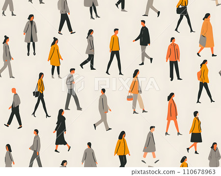 Illustration pattern of people wearing various clothes 110678963
