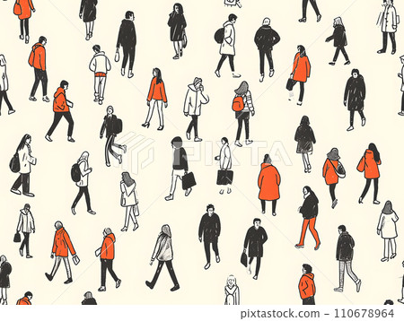 Illustration pattern of people wearing various clothes Illustration pattern of people wearing various clothes 110678964
