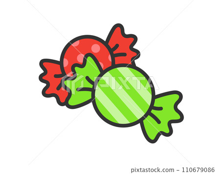 Illustration of candy icon (line drawing color) Illustration of candy icon (line drawing color) 110679086