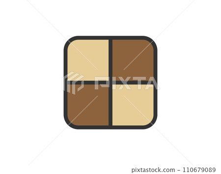 Illustration of square cookie icon (line drawing color) Illustration of square cookie icon (line drawing color) 110679089