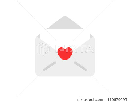 Illustration of an opened love letter icon 110679095
