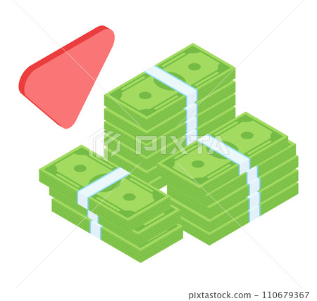 Stacks of green cash with red flying arrow upwards. Financial growth, increase of money, investment profit concept vector illustration. Stacks of green cash with red flying arrow upwards. Financial growth, increase of money, investment profit concept vector illustration. 110679367
