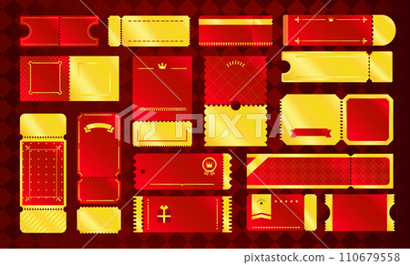 Luxury coupon design set _ Vector material gold red copy space margin blank Luxury coupon design set _ Vector material gold red copy space margin blank 110679558