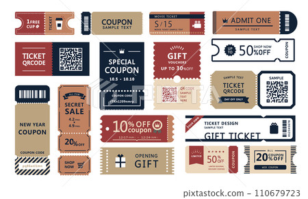 Coupon design set _ Vector material autumn winter color 110679723