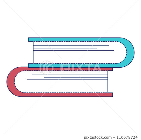 Stack of colorful books, flat style icon design. Educational concept, stacked textbooks, library element vector illustration. 110679724