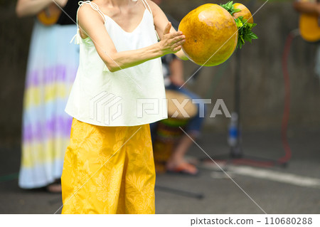 跳草裙舞的婦女 跳草裙舞的婦女 110680288