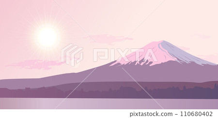 Mount Fuji Morning view of the landmark of Japan Mount Fuji Morning view of the landmark of Japan 110680402