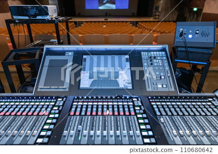 Theater stage sound equipment sound table 110680642