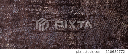 Texture of velvet dark brown background from soft upholstery textile material, macro. Abstract velour umber fabric 110680772