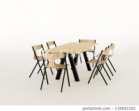 [3DCG] Horizont background table and chair set 110681582