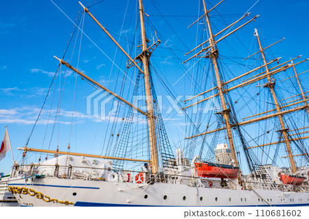 Sailing ship in the blue sky Sailing ship in the blue sky 110681602