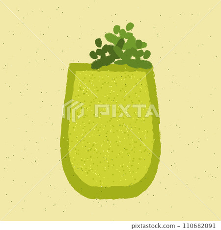 Green alcoholic cocktail in tumbler glass. Smoothie green with greens and parsley 110682091
