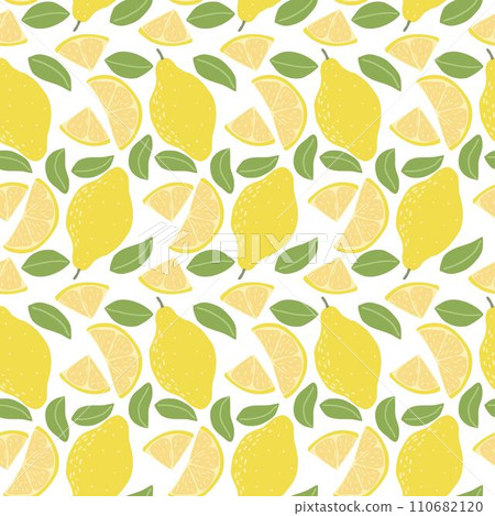 Lemon fruit continuous background, vector illustration 110682120