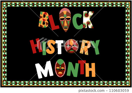 African-Americans Black history month lettering vector African-Americans Black history month lettering vector 110683059