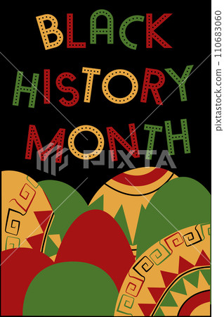 African-Americans Black history month lettering vector 110683060