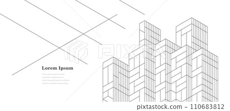 幾何抽象建築科技商業背景 110683812
