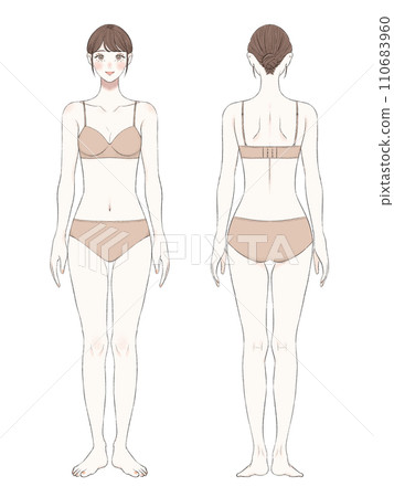 女性全身插畫裸體美女 女性全身插畫裸體美女 110683960