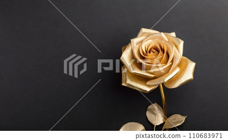 Golden rose background AI generated image 110683971