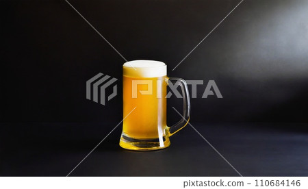 Beer mug and simple background AI generated image 110684146