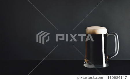 Beer mug and simple background AI generated image 110684147
