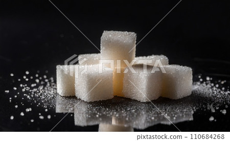 Sugar cube and simple background AI generated image 110684268