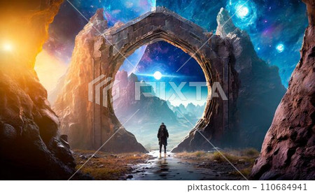 Fantasy world landscape AI generated image Fantasy world landscape AI generated image 110684941
