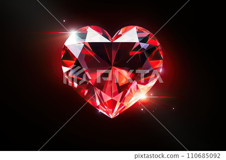 AI-generated content. diamond heart valentines day illustration 110685092