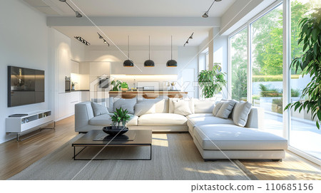 spacious living room 110685156