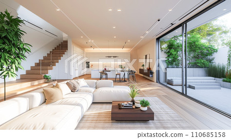 spacious living room 110685158