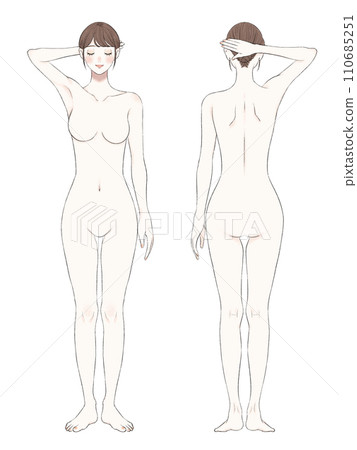 Female full body illustration nude beauty 110685251