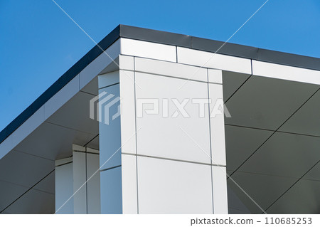 Facade of a modern residential building, building texture 110685253