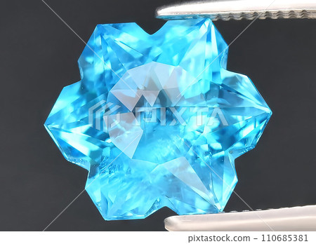 natural blue topaz gem on the background 110685381