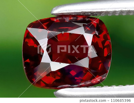 natural red spinel gem on the background 110685396