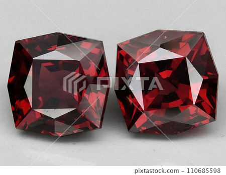 natural pink purple garnet rhodolite gem on the background 110685598