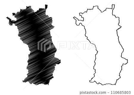 Imst district (Republic of Austria or Osterreich, Tyrol or Tirol state) map vector illustration, scribble sketch Bezirk Imst map 110685803