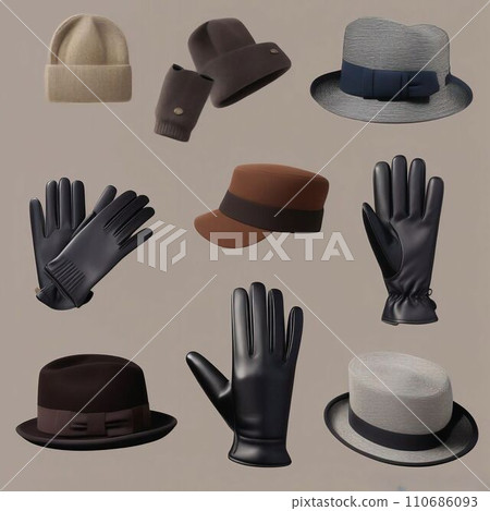 帽子與手套、冬裝 AI 生成影像 110686093