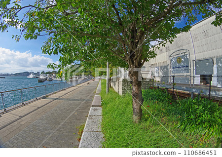 A scenic promenade along the sea in Moji Ward, Kitakyushu City, Fukuoka Prefecture 110686451