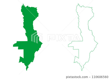 Vilhena municipality (State of Rondonia, RO, Municipalities of Brazil, Federative Republic of Brazil) map vector illustration, scribble sketch Vilhena map 110686560