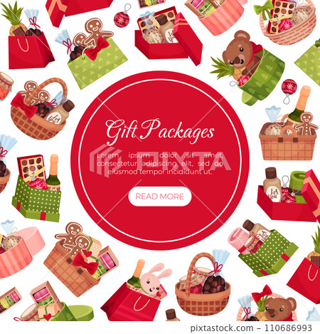 Gift and Present Shop Banner Design Vector Template 110686993