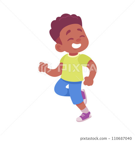 Happy Boy Run Playing Game Having Fun Vector Illustration Happy Boy Run Playing Game Having Fun Vector Illustration 110687040