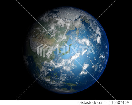 Earth Japan-centered CG background 110687409