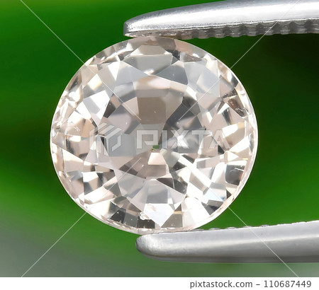 natural light peach morganite gem on the background natural light peach morganite gem on the background 110687449