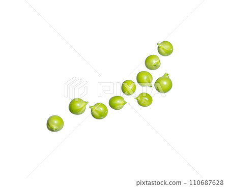 Green peas seed on white. 110687628